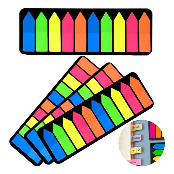 Notas Adhesivas Tipo Mini Banderitas Fluorescentes