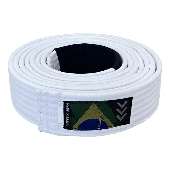 Faixa Branca De Jiu Jitsu Com Ponta Preta