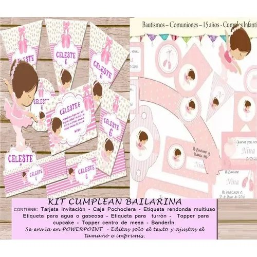Kit Imprimible Bailarina Decoracion Fiestas Cumpleaños