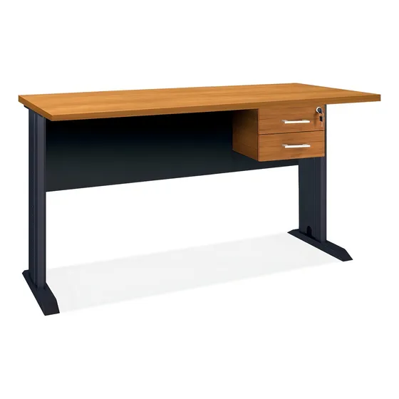 Escritorio Con Cajonero Patas Metálicas 150 Cm Línea Office Color Brianza Con Brianza