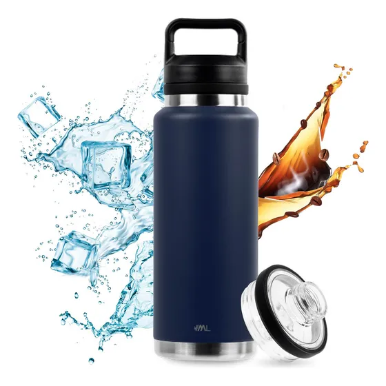 Magma Life Termo Para Café Y Agua, Botella Térmica De Acero Inoxidable 37 Oz (1100 Ml): Contiene 1 Tapa Hermética, ¡condiciones Perfectas Para Tus Bebidas! (navy)