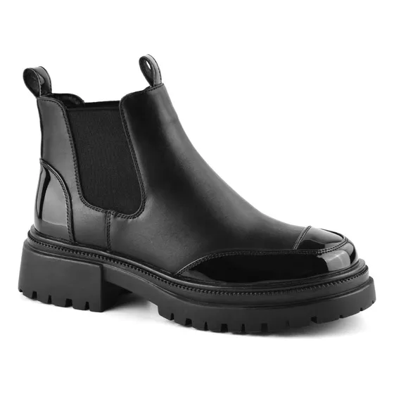 Bota Taco Bajo Korium Verena Con Elásticos Laterales 