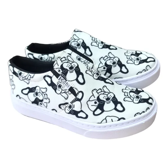 Tenis Zapatilla Pisahuevo Mujer Lona Estampada Suela Cocida