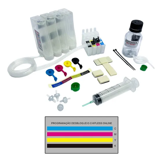 Bulk Ink Epson Xp-241 Completo Vazio + Desbloqueio Chipless