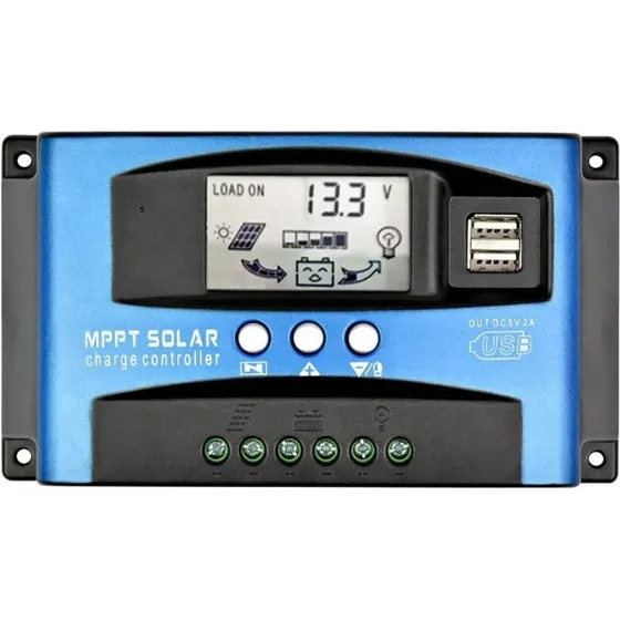 Controlador Regulador Mppt Carga Solar 12v 24v 60a Dual Usb