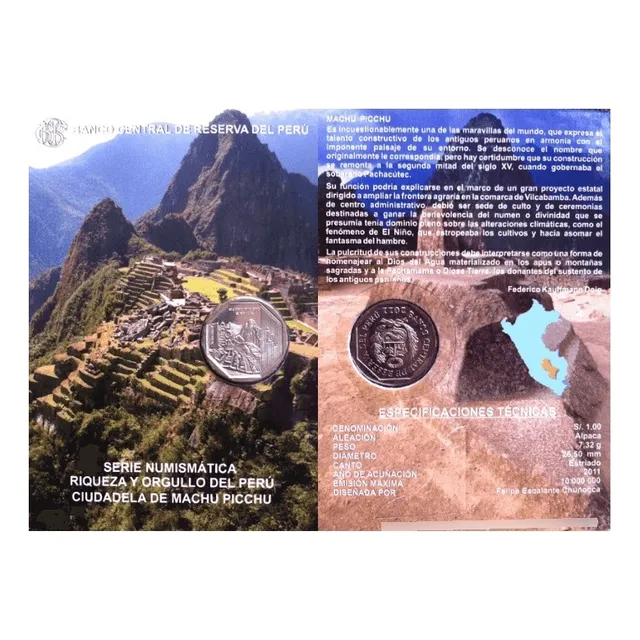 Moneda Un Nuevo Sol Machu Picchu En Estuche Original Unc