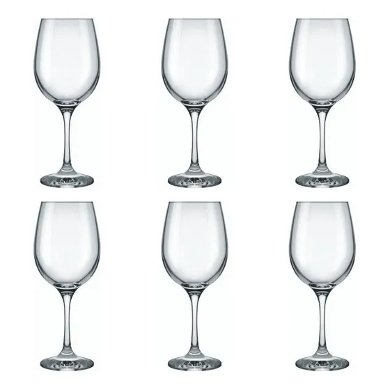 Conjunto De Taças De Vidro Para Vinho/ Água 490 Ml 6 Peças