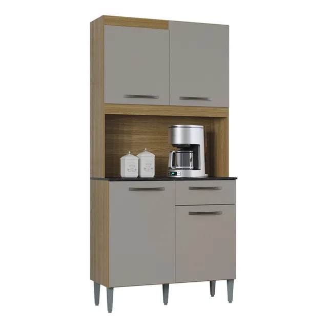  Alacena Livia 4 Puertas De Cocina Color Damasco/offwhite