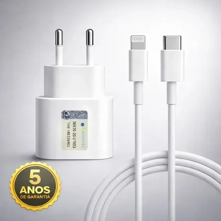 Carregador 30w Turbo Para iPhone 8 X Xr 11 12 13 14 Pro Max Fonte Usb C Cor Branca Dtimp Branco