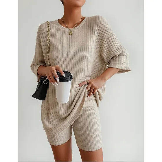 Conjunto Short Leggins Y Top 2 Pieza Mujer Casual Dama Salir