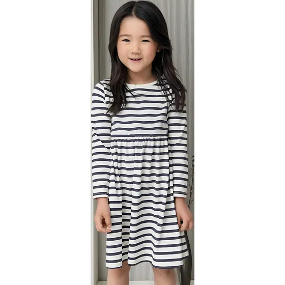 Vestido Nena Algodon Manga Larga H&m Nuevo Importado