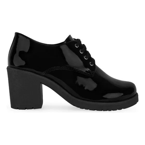 Mocasin Dama Tacon Casual Cordones Formal Moda Zapato Mujer