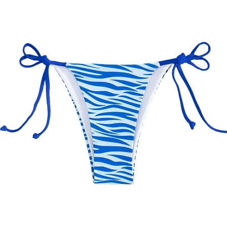 Bikini Traje De Baño Rayas De Cebra Con Cordón Lateral
