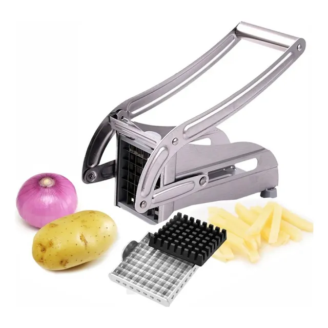 Cortador De Papas Acero Inoxidable Profesional Para Verduras Color Plateado