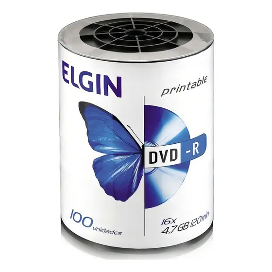 Disco virgem DVD-R Elgin de 16x por 100 unidades