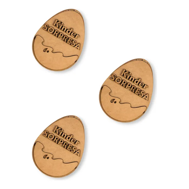 3 Cajas 3d Dulcero Huevo Kinder Regalo Sorpresa Mdf Madera