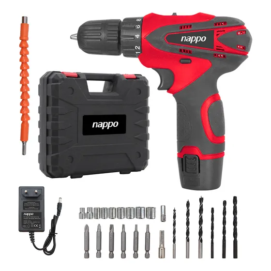 Taladro Atornillador Nappo Inalámbrico 12v Y Accesorios