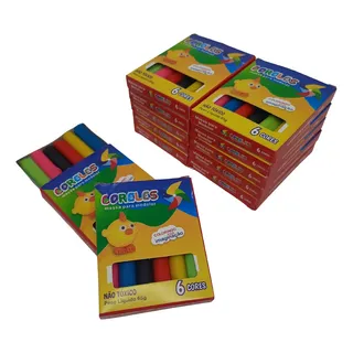 40 Cxs Massinha De Modelar 6 Cor Escolar Infantil Atacado 40 Cxs Massinha De Modelar 6 Cor Escolar Infantil Atacado