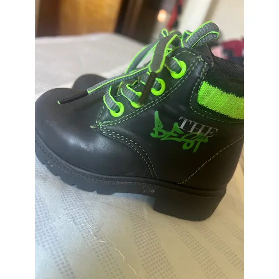 Zapato Bota Color Negro Para Niño