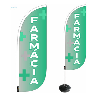 Wind Banner Farmácia Kit Completo 2,8m Dupla Face Fly Flag Wind Banner Farmácia Kit Completo 2,8m Dupla Face Fly Flag