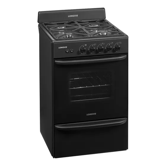 Cocina A Gas Longvie 13331gf 56cm Grafito Cajón Parrilla