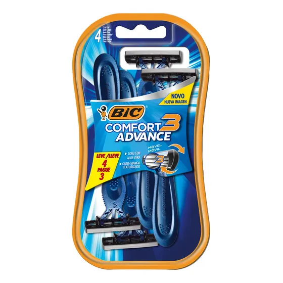 Aparelho De Barbear Bic Comfort 3 Advance Leve 4 Pague 3