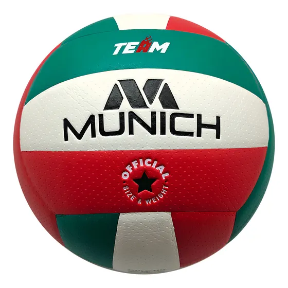 Pelota De Voley Munich Team Con Costura Laminated! Color Blanco-naranja-verde