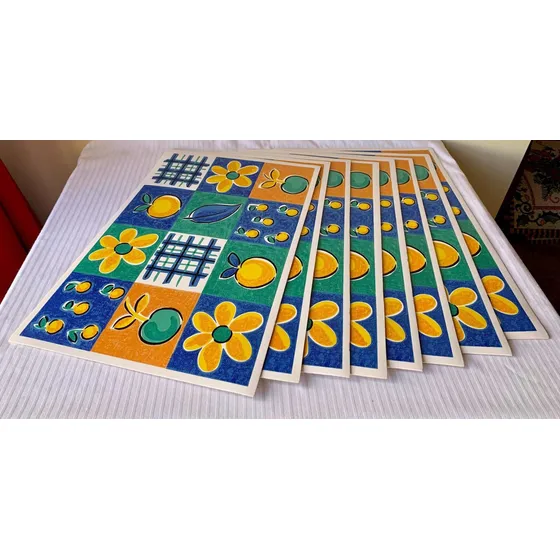 Manteles Individuales De Lujo Plástico Juego 8 Puestos C260