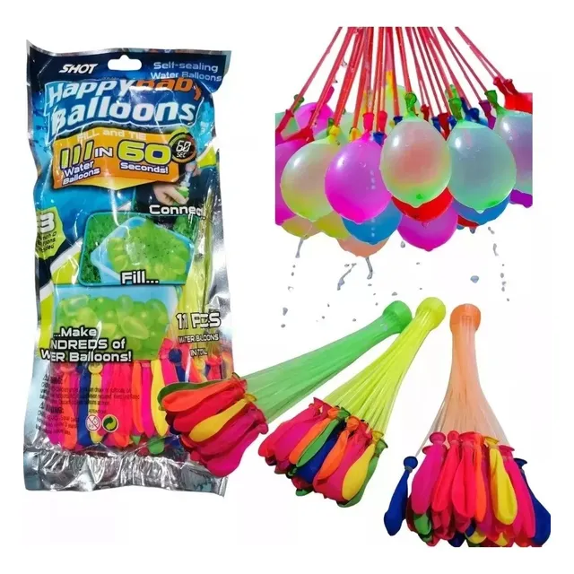 7 Bolsas De 111 Globos De Agua Llenado Fácil Y Rápido Fiesta