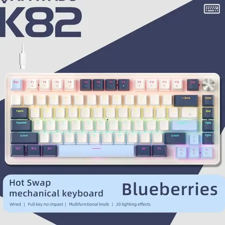 Teclado Mecánico Gamer Apayado K82 75% Con Knob Blueberry-blue Switch Inglés Us