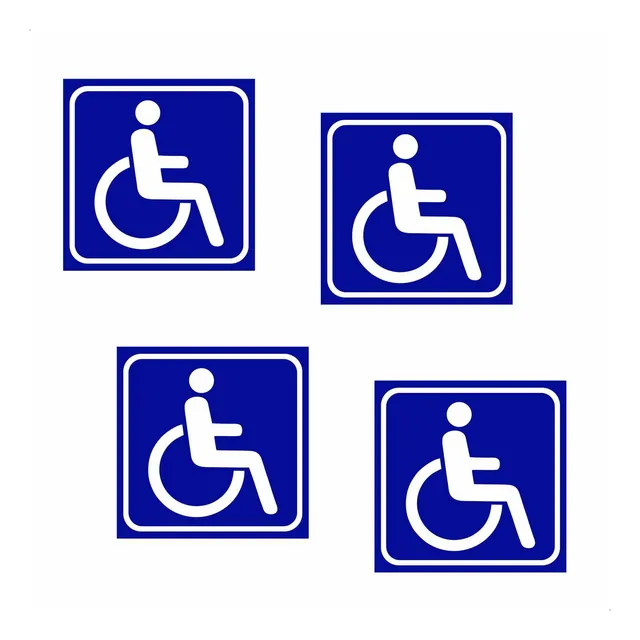 4 Adesivos Aviso Deficiente Físico Cadeirante P/ Carro Vidro