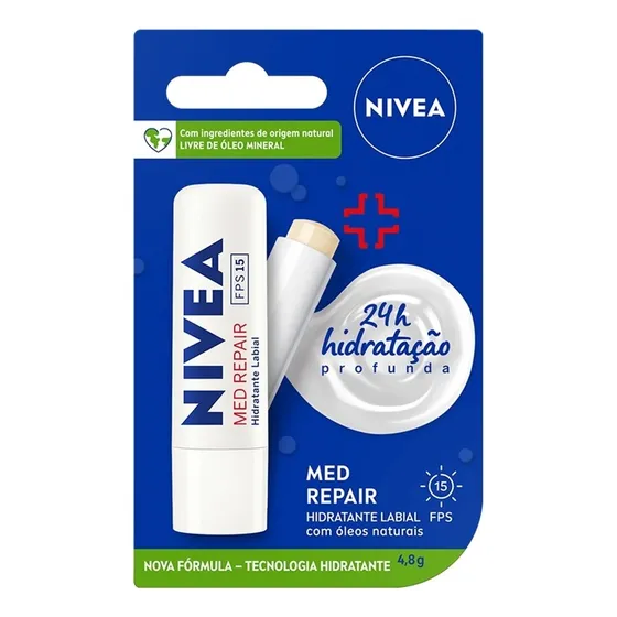 Protetor Hidratante Labial Nivea Med Repair Fps 15 4,8g
