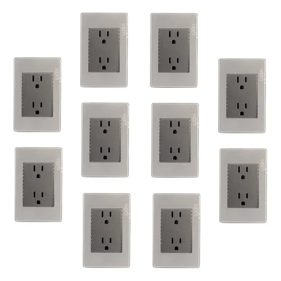 10 Placa De Acero Inoxidable Contacto Duplex Lucek Premium