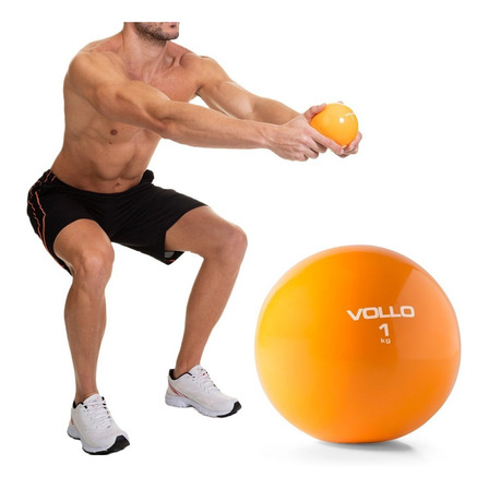 Bola Tonificadora 1kg Vollo Laranja Toning Ball Fortalecimento Bola Tonificadora 1kg Vollo Laranja Toning Ball Fortalecimento