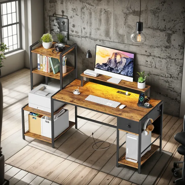 Escritorio Para Computadora Con Soporte Para Impresora Mesa