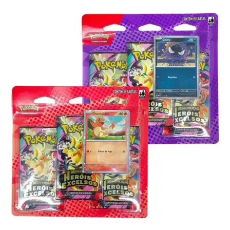 Kit 2 Triple Pack Pokémon Mega Evolução 2.5 Heróis Português Pokémon Mega Evolução Português