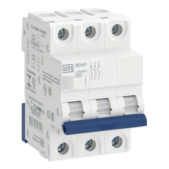 Disjuntor Weg Tripolar 40a Curva C - Mdwp-c40-3 - 5ka