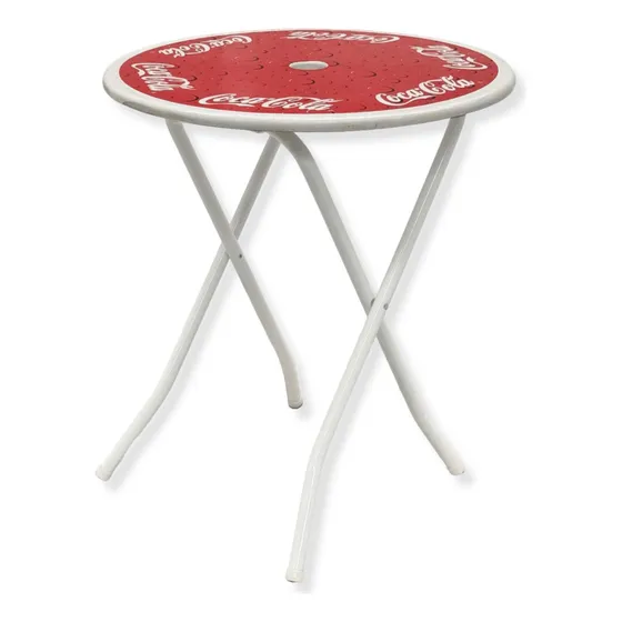 Mesa Redonda Fibra De Vidrio 80cm Cocacola Bar Kiosco Rojo