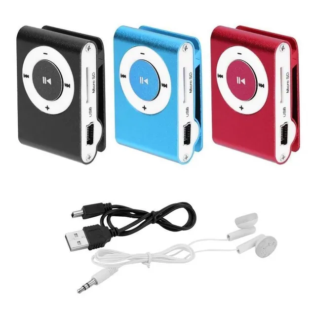 Reproductor Mp3 Clip Música Con Auriculares Y Cable De Carga
