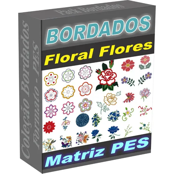 Matriz Bordados Flores Floral Pack 13.000 Formato Pes
