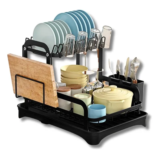 Escurridor Shelf P/ Platos Sobre Mesada Con Drenaje Lateral