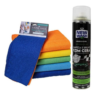 Kit 2 Microfibras 01 Spray Limpa Carnaúba Brilho New Wash Kit 2 Microfibras 01 Spray Limpa Carnaúba Brilho New Wash