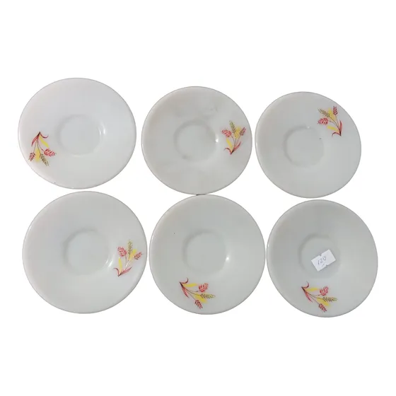 6 Pires P/ Xícaras De Café Colorex Liso Florido 11cm #f Bege Florido