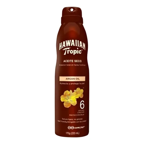 Hawaiian Tropic Aceite Seco Fps6 - Prot Solar Em Spray 170g