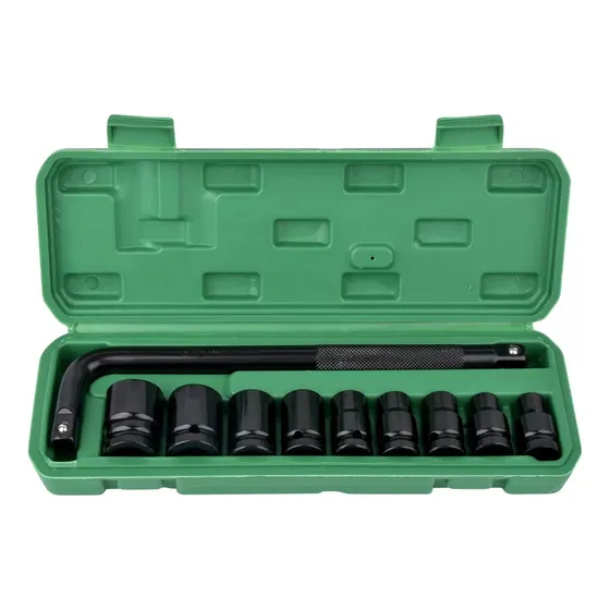 Juego De Copas De Impacto Cortas De 1/2 + Palanca X 10 Uds.