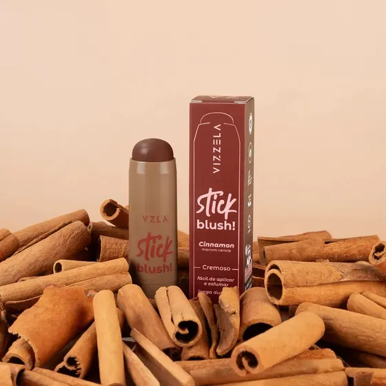 Blush Stick Cinnamon Canela Marrom Bastão Original Vegano Vizzela