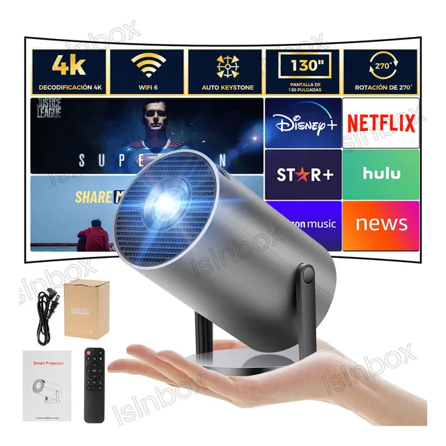 Proyector Mini Isinbox Hy300 Pro portátil 9000lm Gris 127v