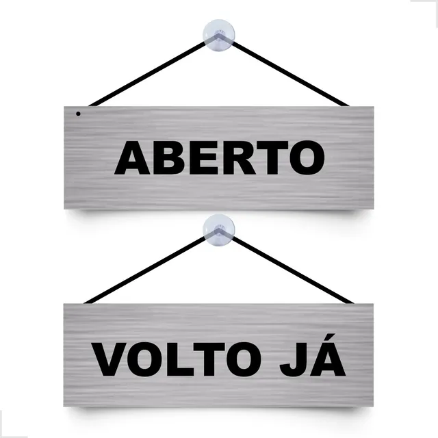 Placa De Sinalização Aberto E Volto Já Para Porta Comercio 