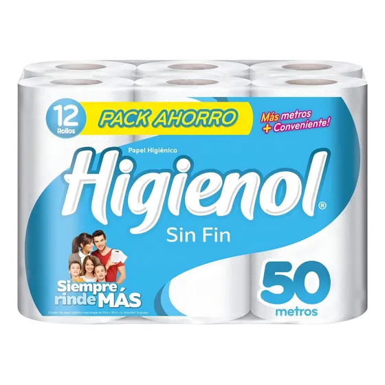 Higienol Sin Fin 60 Metros X 12 Rollos