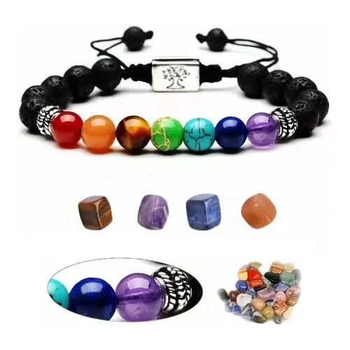 Yoga 7 Chakras Árbol De La Vida Pulsera Tratamiento De Reiki